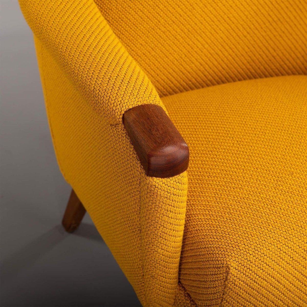 photo for sale Yellow Armchair Attributed To Johannes Andersen For Cfc Silkeborg, 1960s