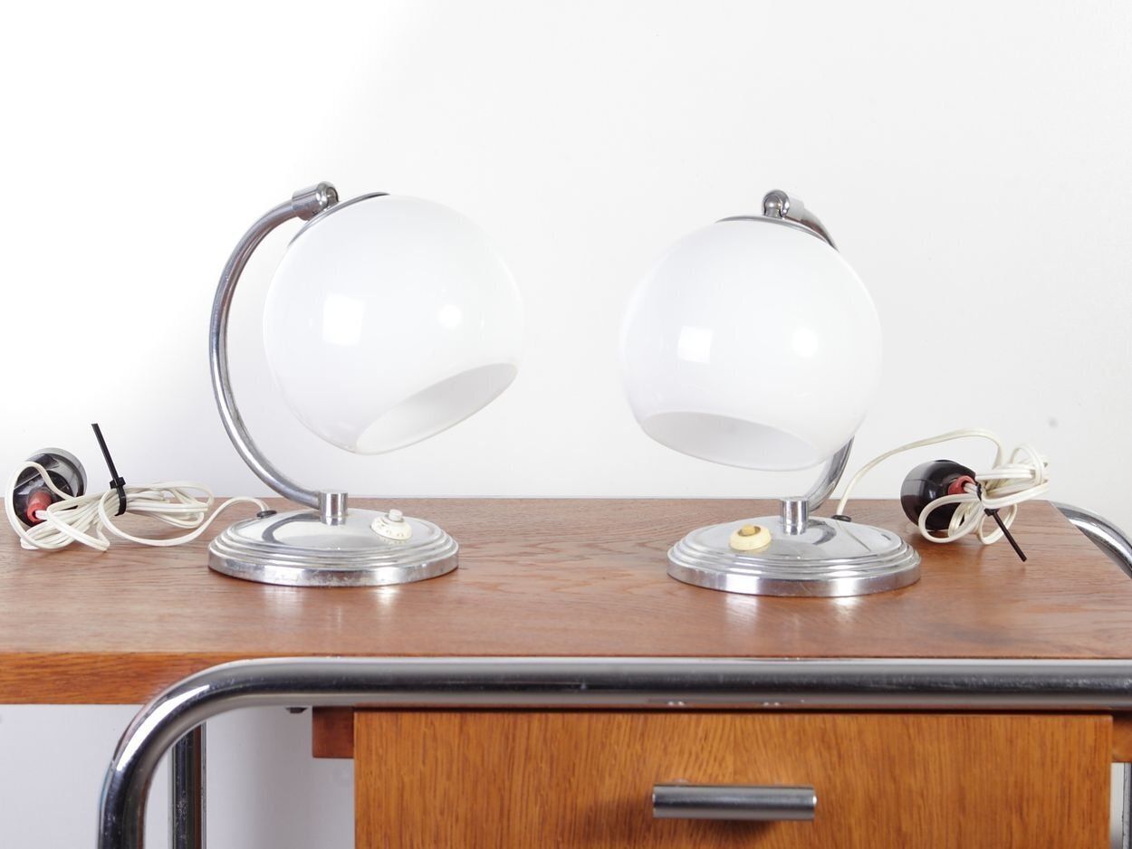 Art Deco Tafellampen, Jaren 1930, Set Van 2 photo vinterior