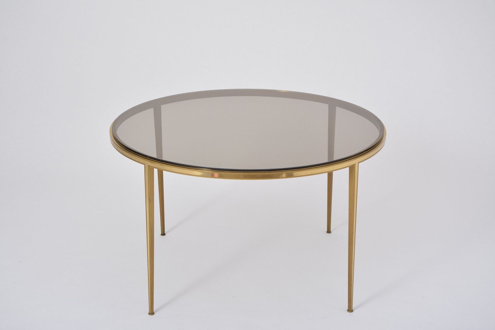 Circular Golden Brass Coffee Table From Vereinigte Werkstätten, 1960s photo furniture