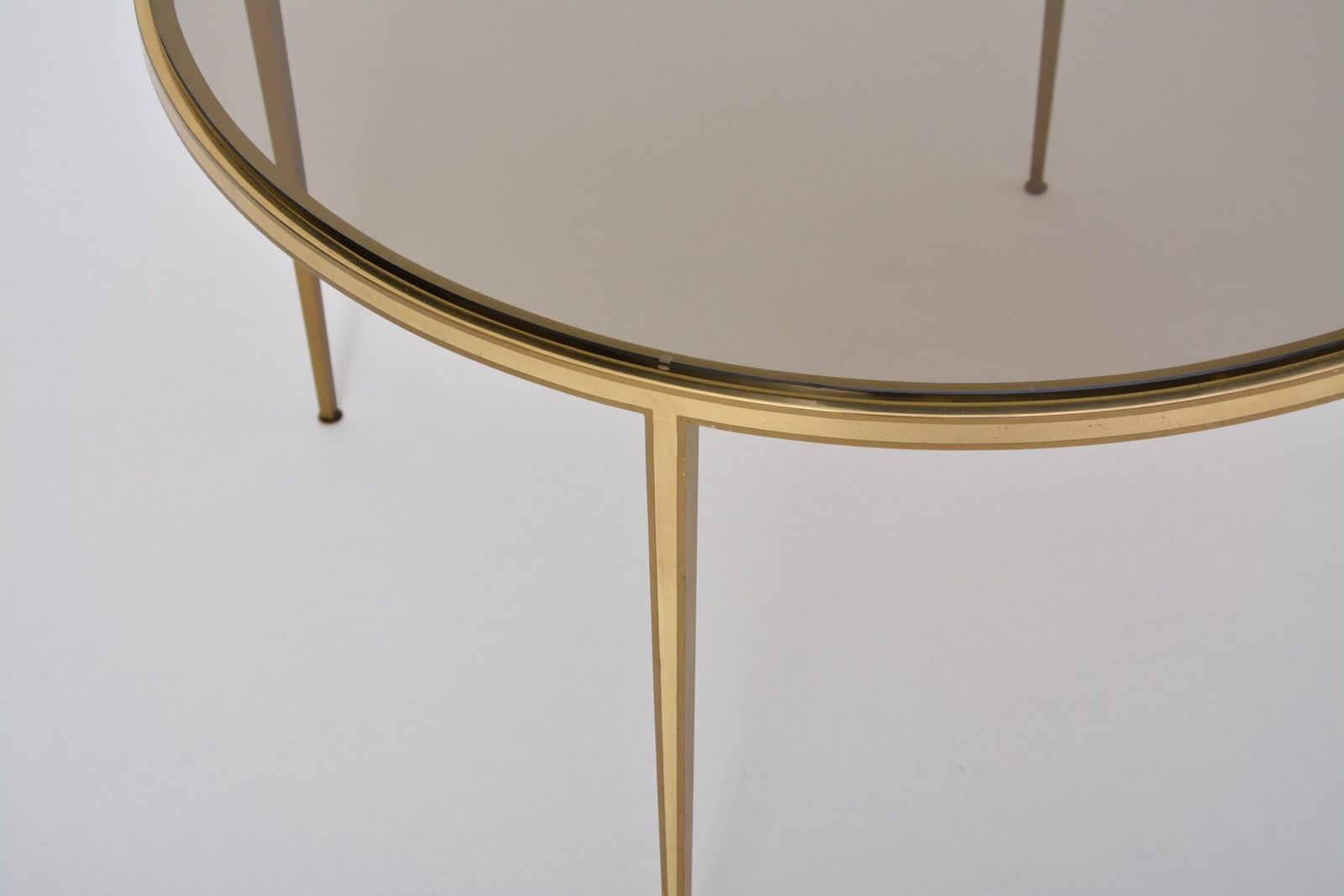 Circular Golden Brass Coffee Table From Vereinigte Werkstätten, 1960s photo Furniture