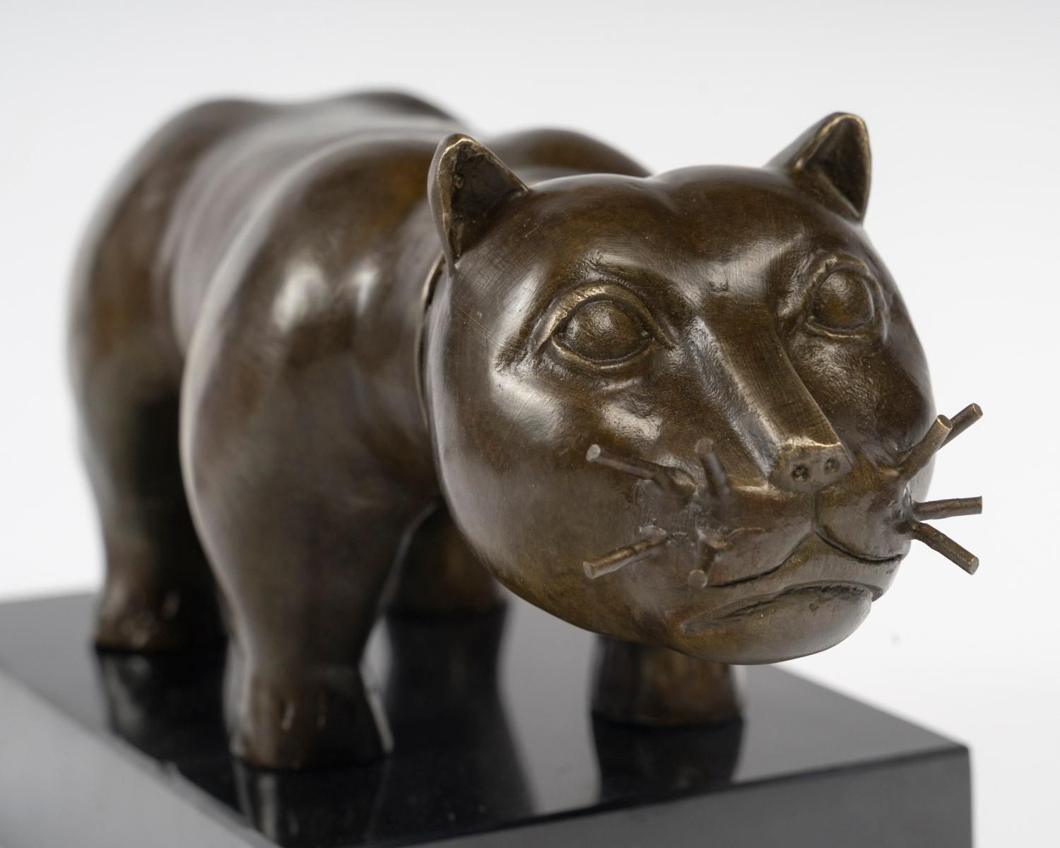 photo for sale Bronze Sculpture – El Gato – In The Style Of Fernando Botero