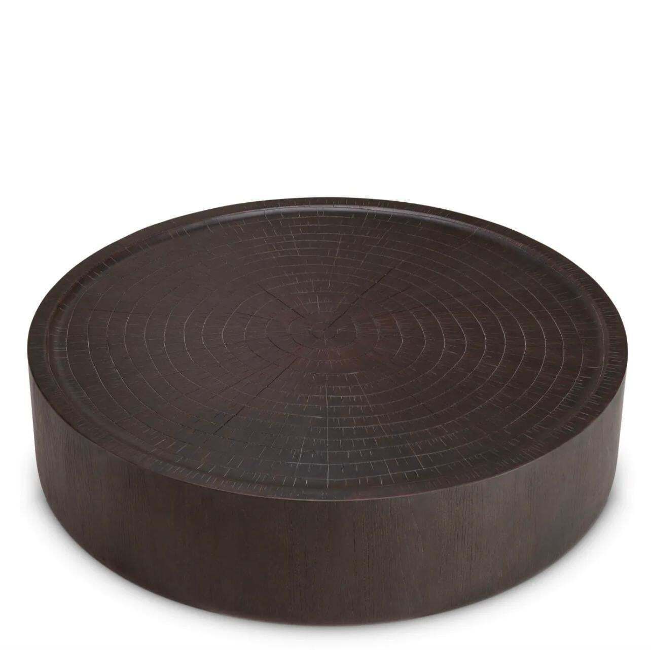Large Round Coffee Table In Dark Brown Fiber Reinforced Concrete photo Furniture