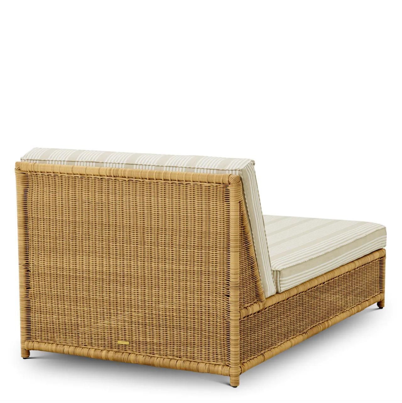 Outdoor Modular Daybed In Synthetic Rattan And Saville Beige Fabric photo buy