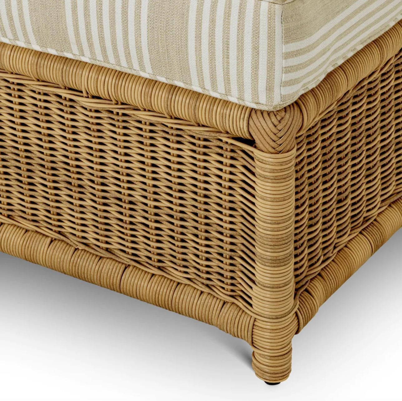 photo furniture Outdoor Modular Daybed In Synthetic Rattan And Saville Beige Fabric