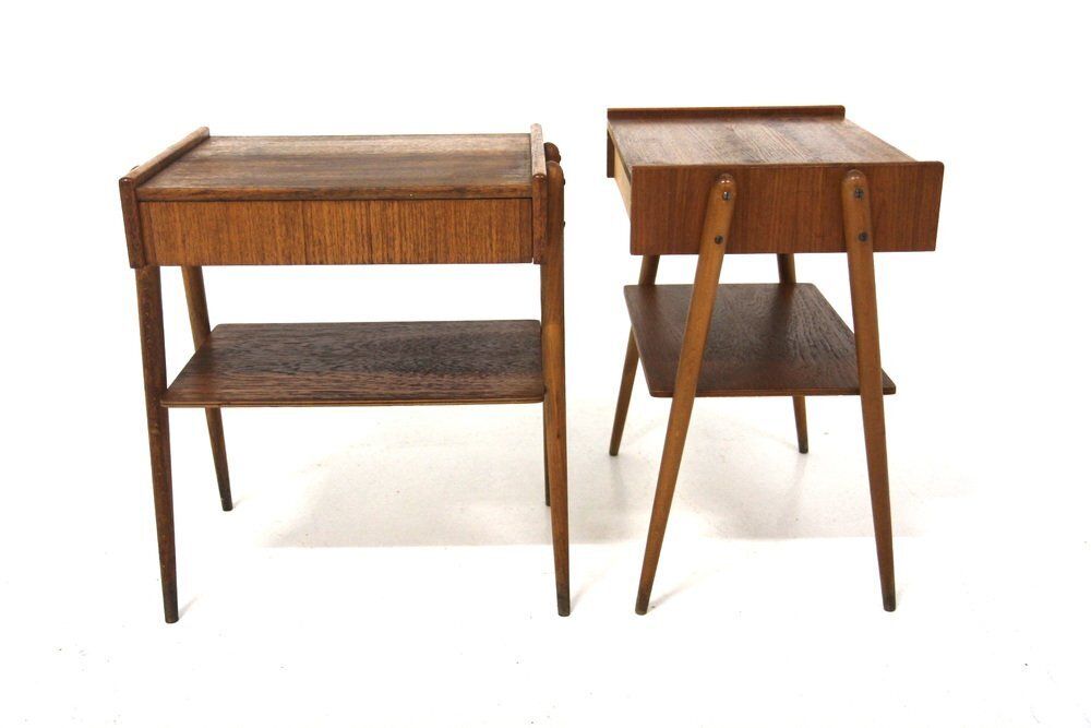 Teak Bedside Tables From Carlström, Sweden, 1960s, Set Of 2 photo furniture