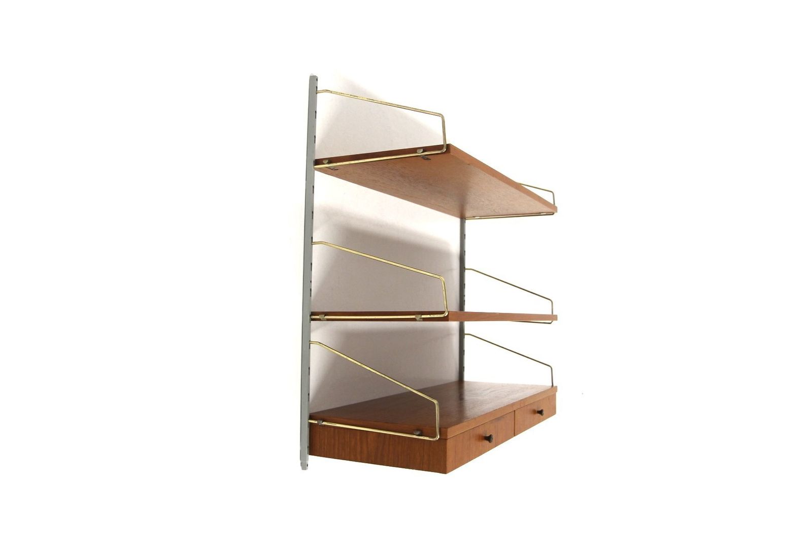 Teak And Metal Wall Shelf, Sweden, 1950s photo furniture
