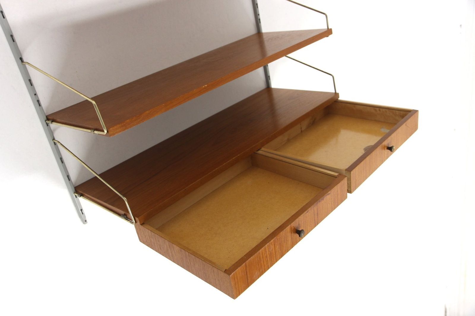 Teak And Metal Wall Shelf, Sweden, 1950s photo Furniture