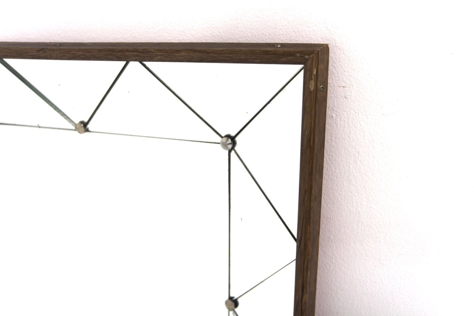 Scandinavian Teak And Metal Mirror, Sweden, 1960s photo for sale