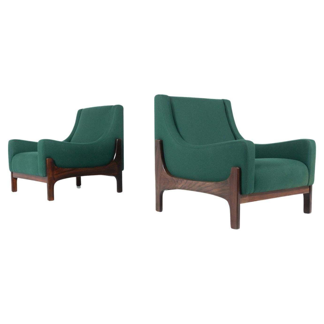 Pair Of Mid Century Italian Armchairs, 1960s   New Upholstery