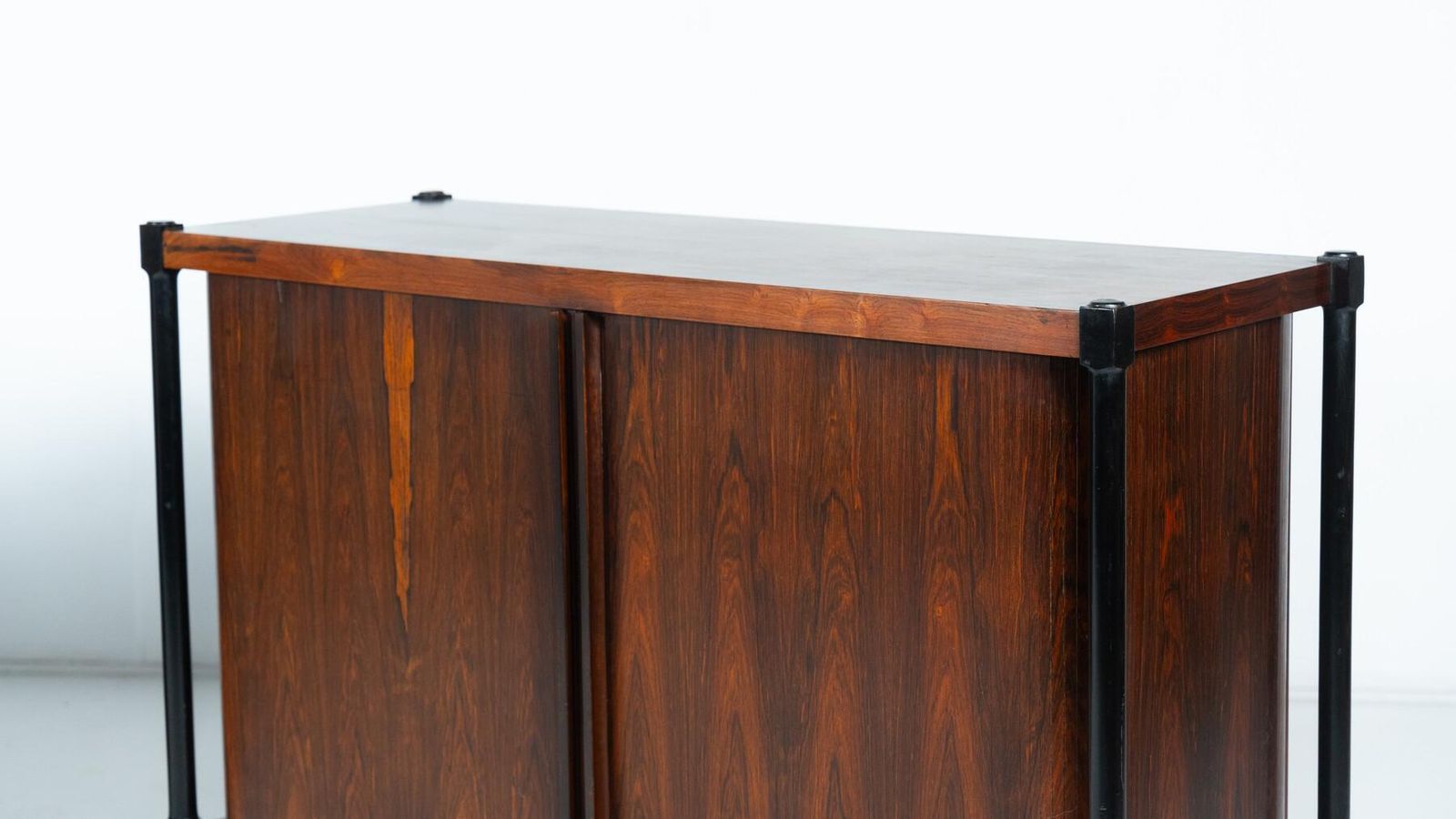 Mid Century Cabinet With Rollers Shutters By Antonio Proserpio, Wood, Italy photo vintage