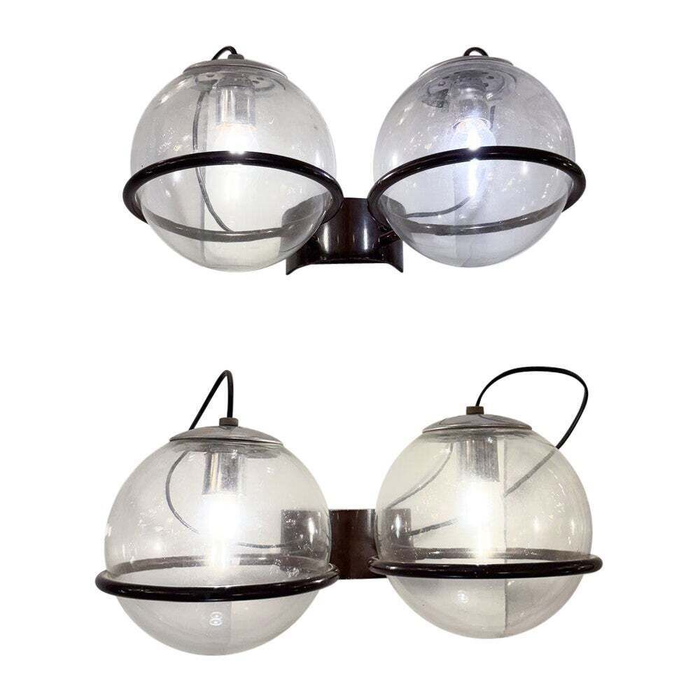 Mid Century Modern Pair Of Wall Lights By Gino Sarfatti, 1960s