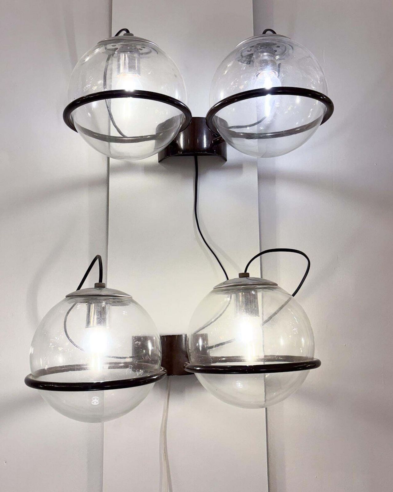 Mid Century Modern Pair Of Wall Lights By Gino Sarfatti, 1960s photo for sale