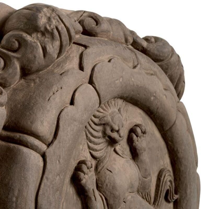 Beige Wall Medallions With Liao Dynasty Motifs, Set Of Two photo vinterior