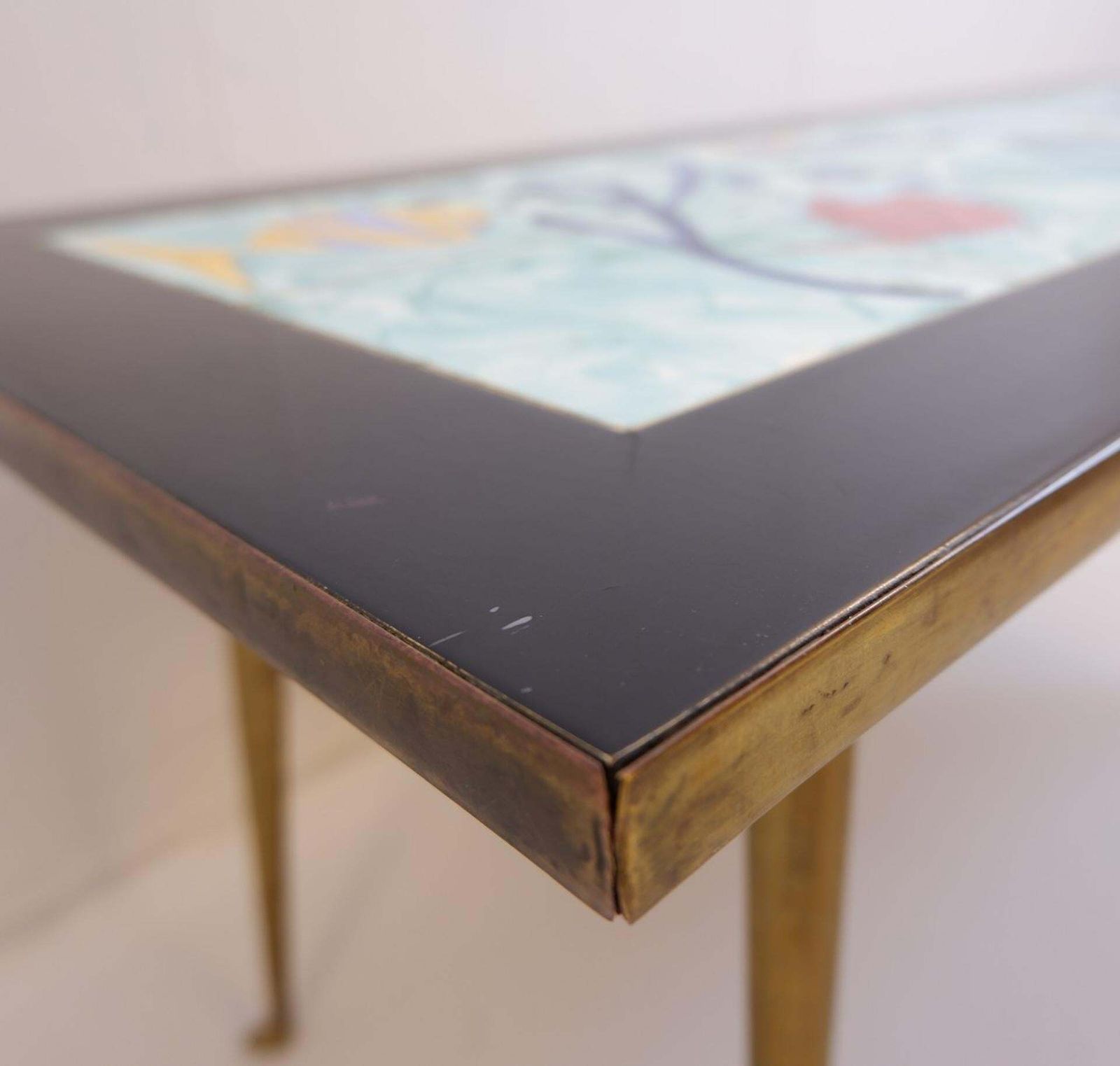 1950s French Ceramic Topped Coffee Table Signed C. De Savigny photo 1084.0
