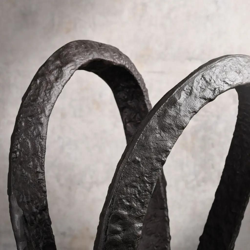 Contemporary Oval Metal Sculpture In A Modern Brutalist Style photo Art