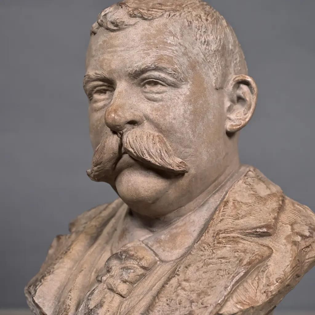 Terracotta Bust 19th Century Naturalist Sculpture photo for sale