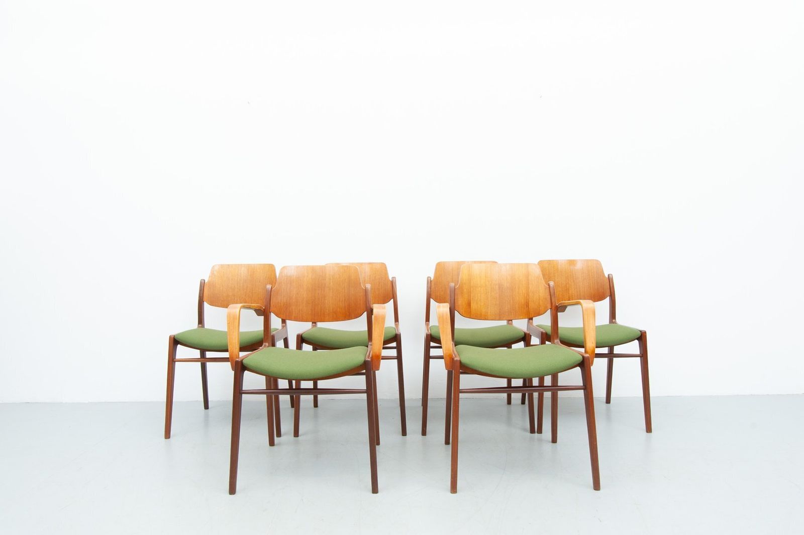 C64 And D64 Dining Chairs In Teak By Hartmut Lohmeyer For Wilkhahn, 1950s, Set Of 6