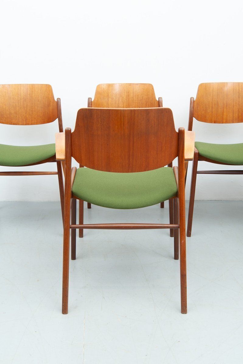 photo furniture C64 And D64 Dining Chairs In Teak By Hartmut Lohmeyer For Wilkhahn, 1950s, Set Of 6