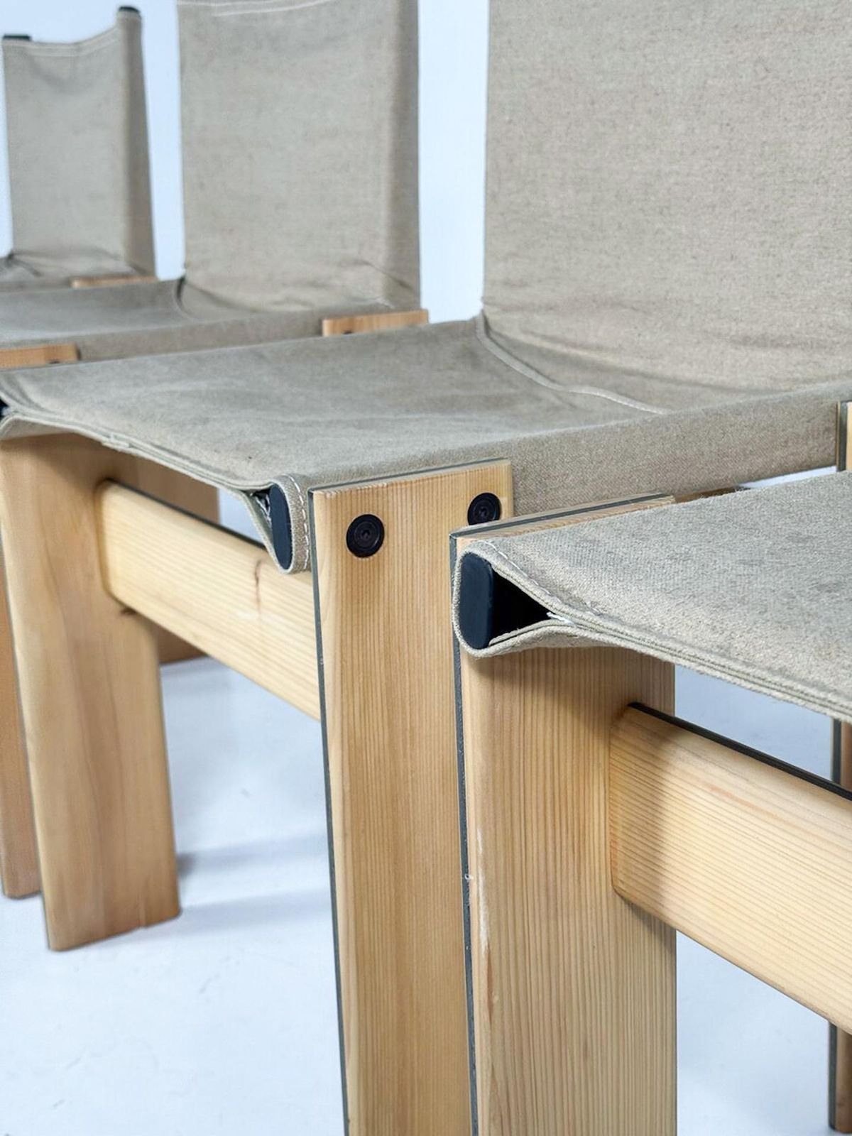 Set Of 4 Monk Dining Chairs By Afra & Tobia Scarpa For Molteni, 1970s photo vintage