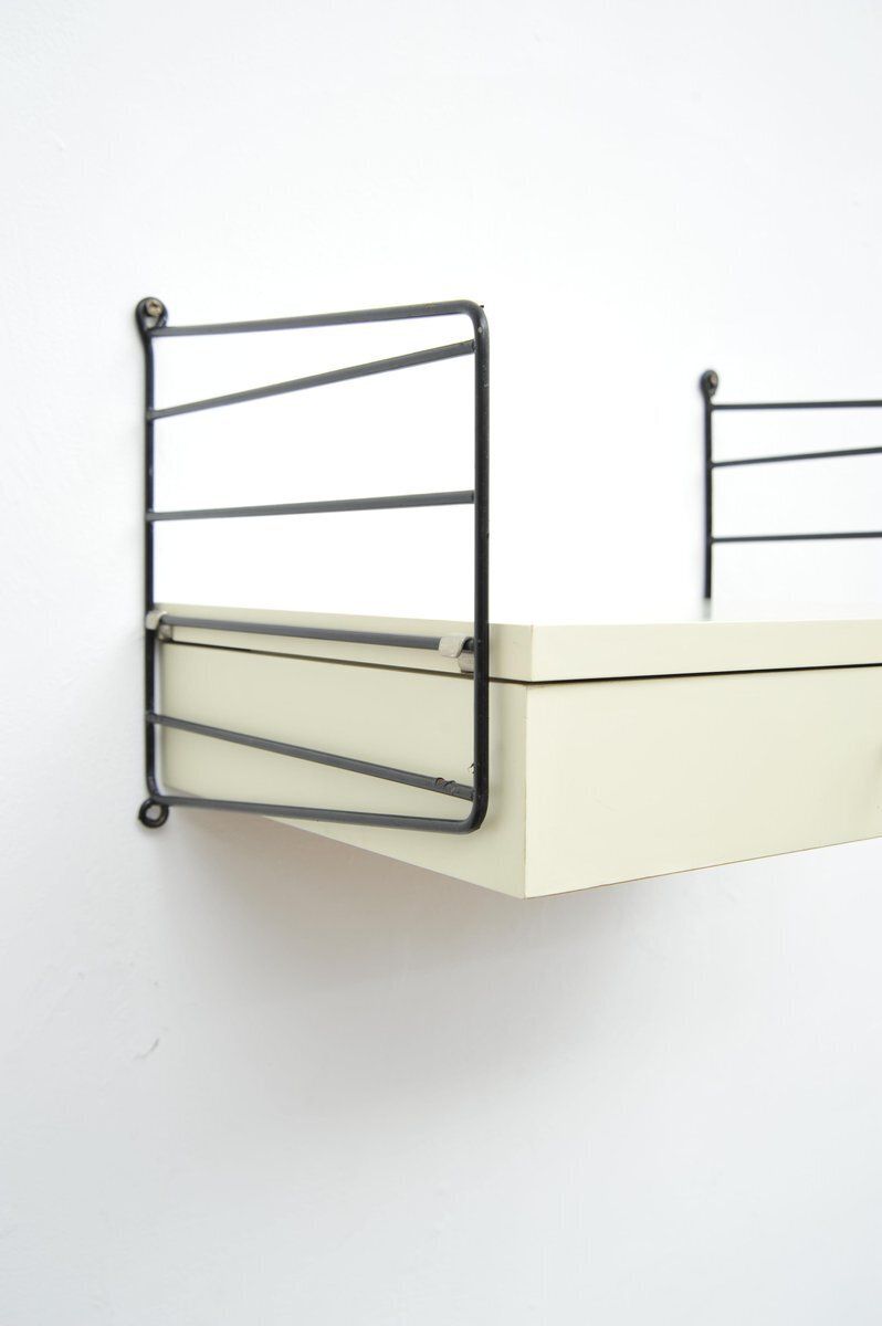 White String Shelving System With Drawer Unit And Ladders By Kajsa And Nisse Strinning, 1940s photo for sale