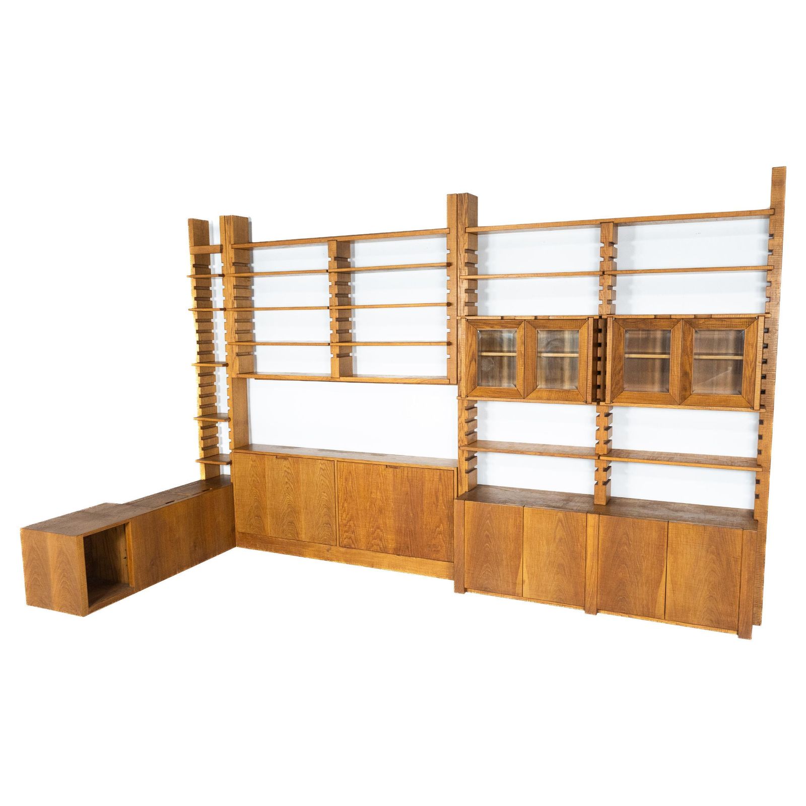 Large Bookshelf With Bench By Guiseppe Rivadossi For Officina Rivadossi, Italy