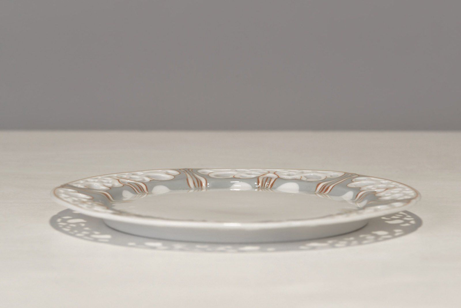 Breakfast Plate In Porcelain By Konrad Hentschel For Staatliche Porzellan Manufaktur Meissen, Germany, 1896 photo for sale