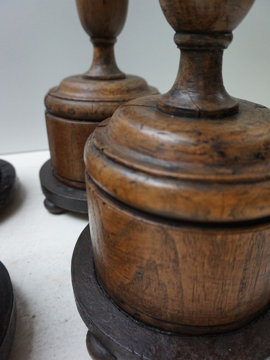 Large Antique French Wooden Candlesticks, 19th Century, Set Of 4 photo buy