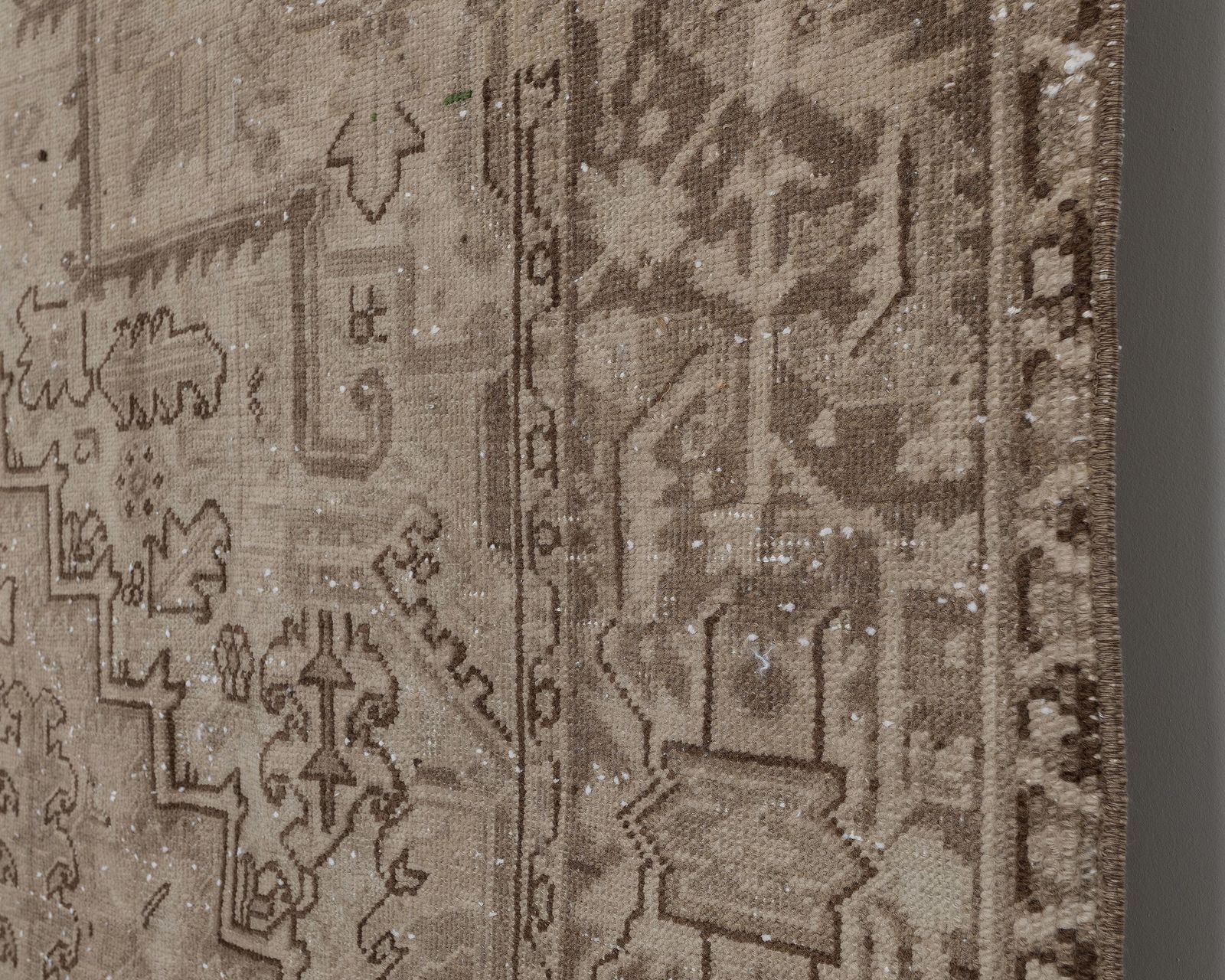 Large Taupe Vintage Rug 10x12, Area Carpet, Neutral Earthy Tones, 9.3x12.3 Feet photo Textiles
