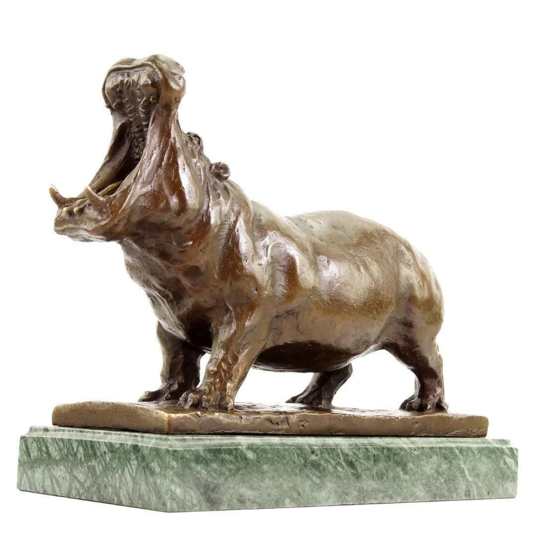 Bronze Animal Statue, Hippopotamus In The Style Of Rembrandt Bugatti Sculpture photo Art