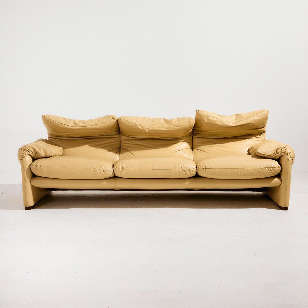 Maralunga Leather Seating By Vico Magistretti For Cassina, Set Of 3 photo 6104.0