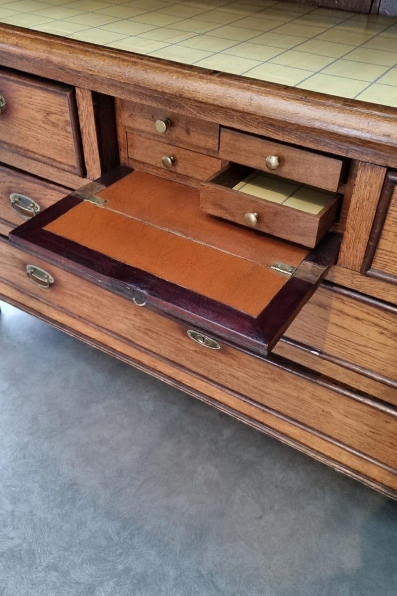 Furniture Empire Dutch Demountable Oak Cabinet With Hidden Secretary, 1820s photo