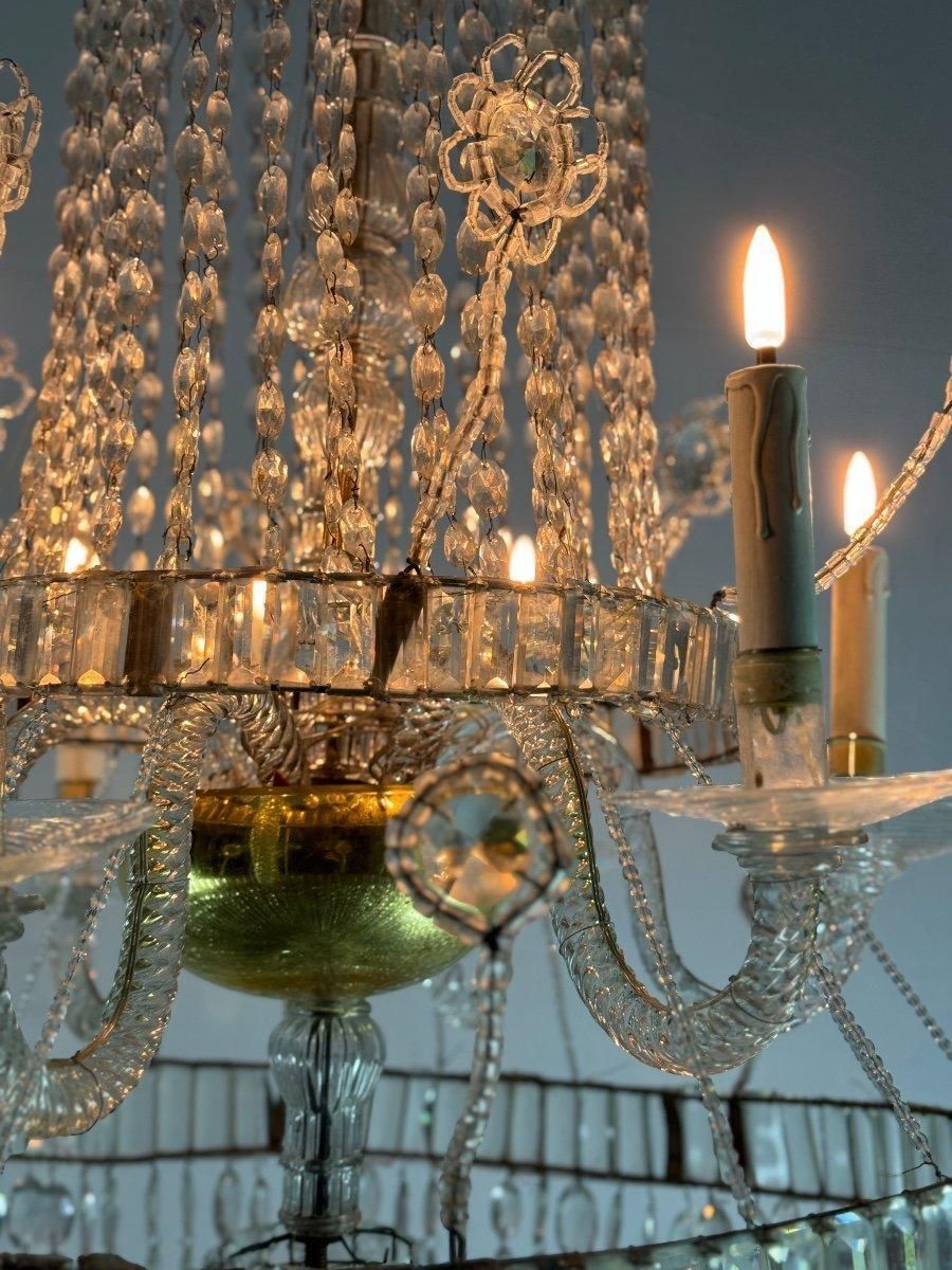 Important Navette Cut Crystal Pearl Bag Chandelier, Circa 1800 photo 15406.0