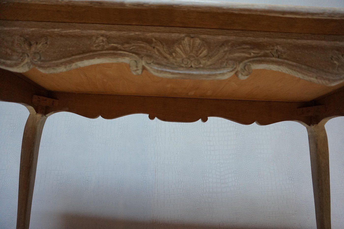 Louis XV French Oak & Mosaik Coffee Table, 1970s photo buy
