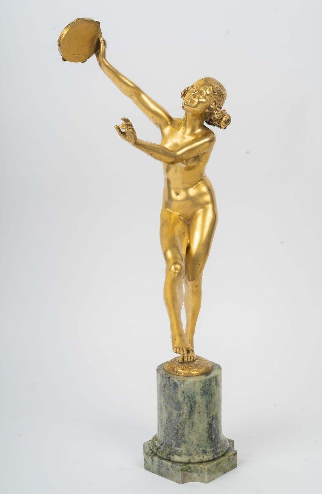 photo furniture Dancer With Tambourine, Gilded Bronze Sculpture, Art Deco Period, Circa 1930.