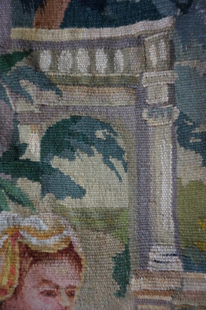 photo furniture Antique French Aubusson Tapestry With Romantic Scene