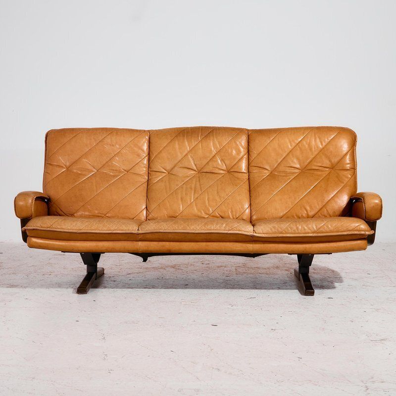 Leather Sofa And Lounge Chairs, Set Of 4 photo for sale