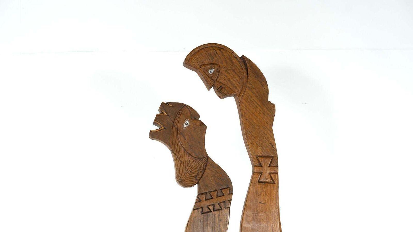 Wooden Sculpture Representing A Couple By Luciano Bertolotto, Italy, 1990s photo furniture