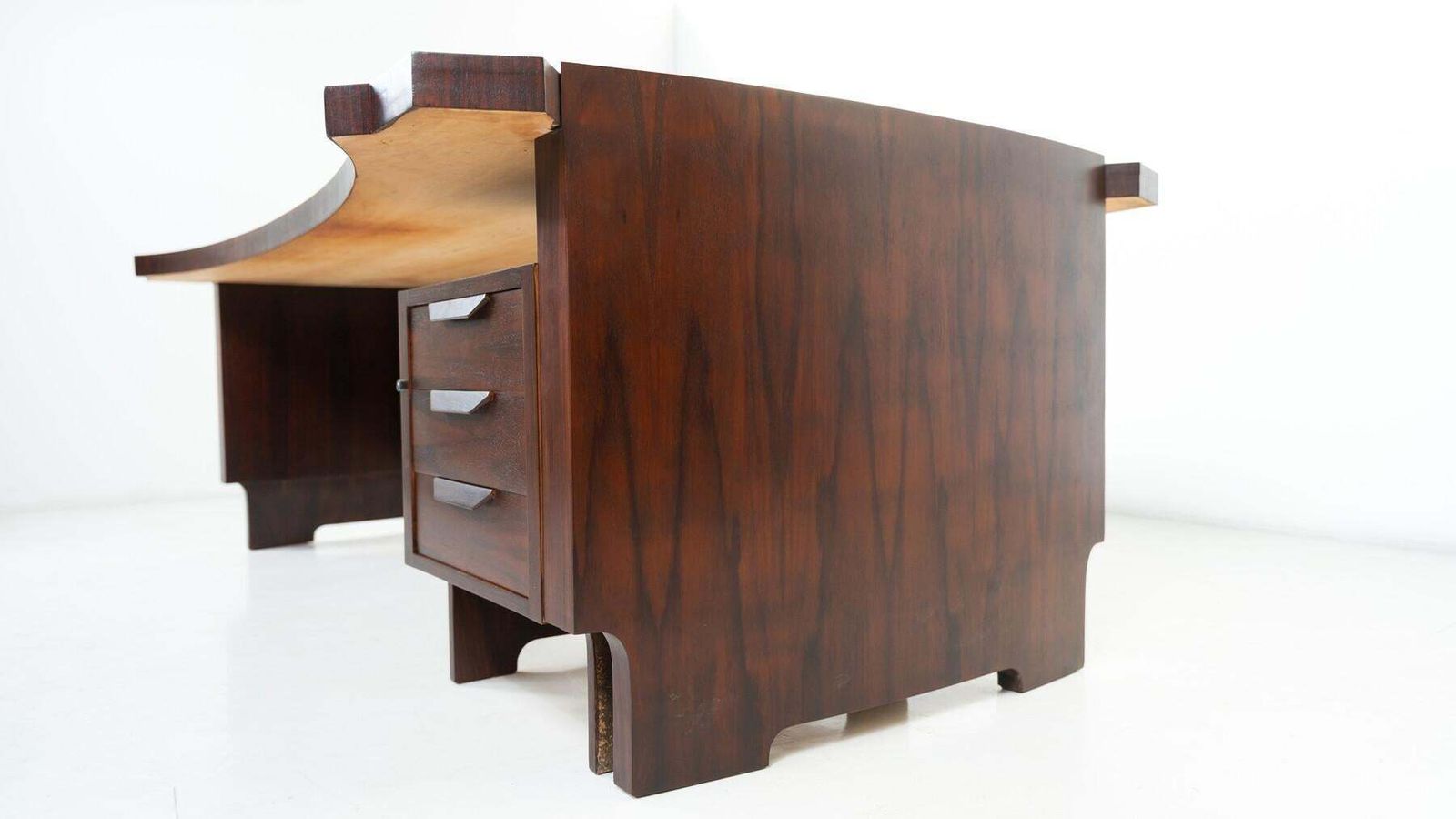 Mid Century Modern Wooden Desk, Italy, 1960s photo vinterior
