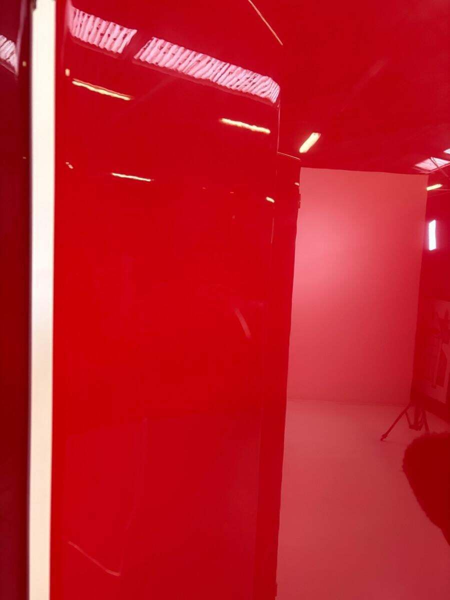 Mid Century Modern Red Lacquered Room Divider, Italy, 1960s photo for sale
