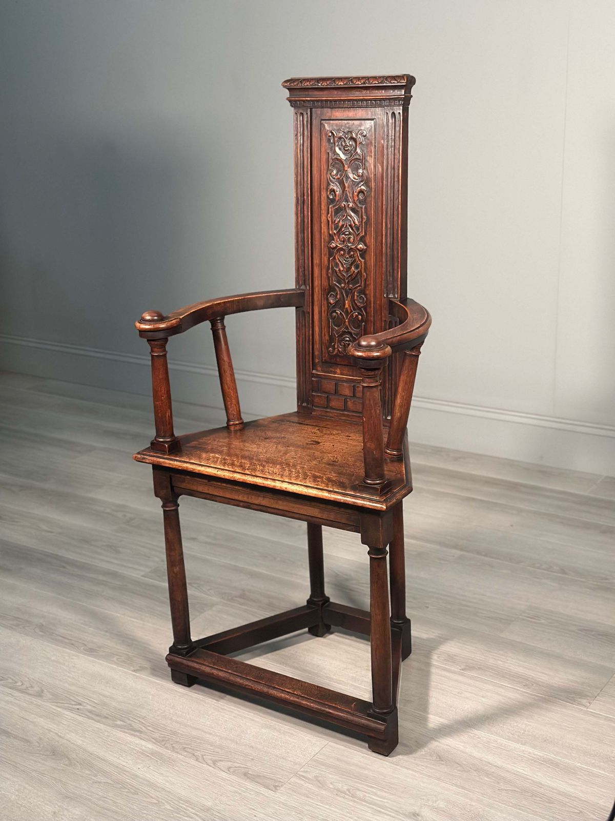 photo for sale 19th Century French Caquetoire Walnut Armchair