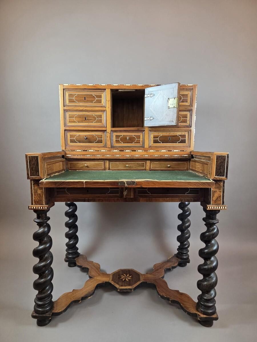 Cabinet, Walnut And Mahogany, Bone Ornamentation, Flanders , Late 18th photo buy