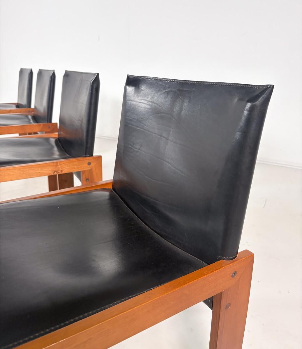 Mid Century Modern Set Of 4 Chairs In The Style Of Scarpa, 1970s photo for sale
