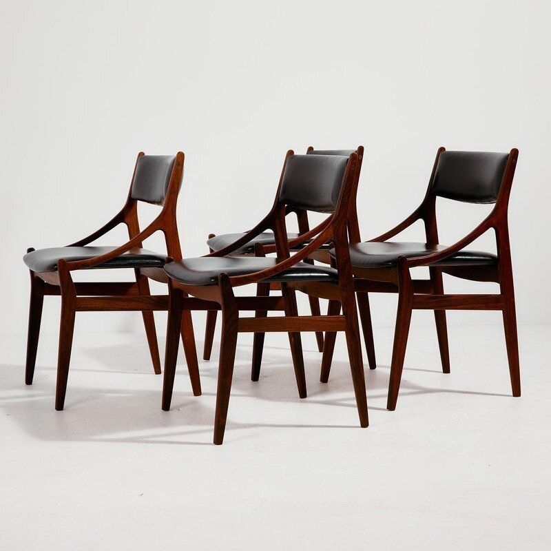 Rosewood Dining Chairs By Vestervig Eriksen For Brdr. Tromborg, Set Of 4
