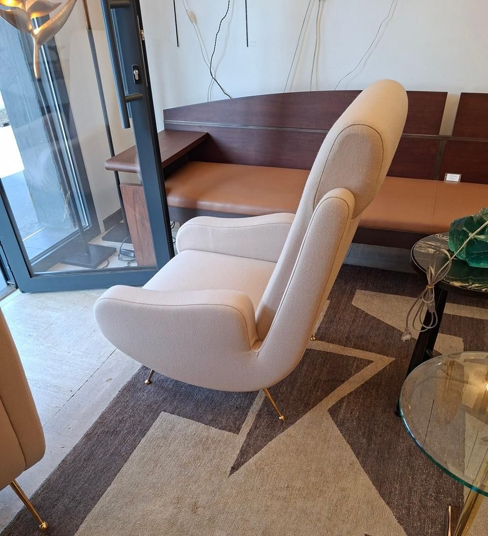 photo vinterior Pair Of Armchairs In Light Beige Fabric