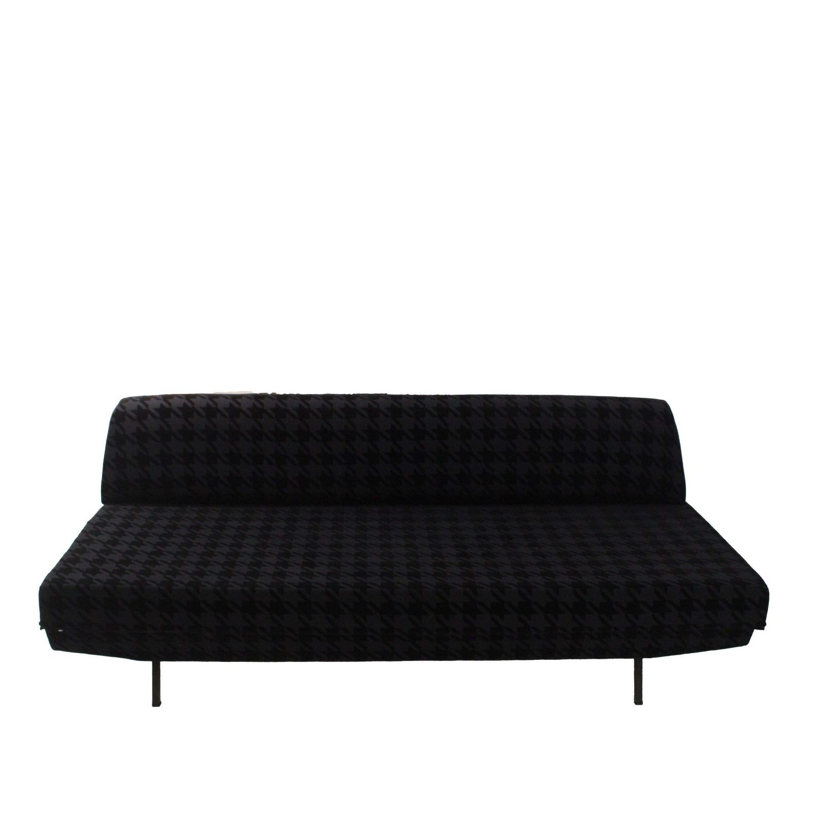 Italian Mid Century Sofa Bed In Textured Black Velvet, Italy, 1950 photo vintage