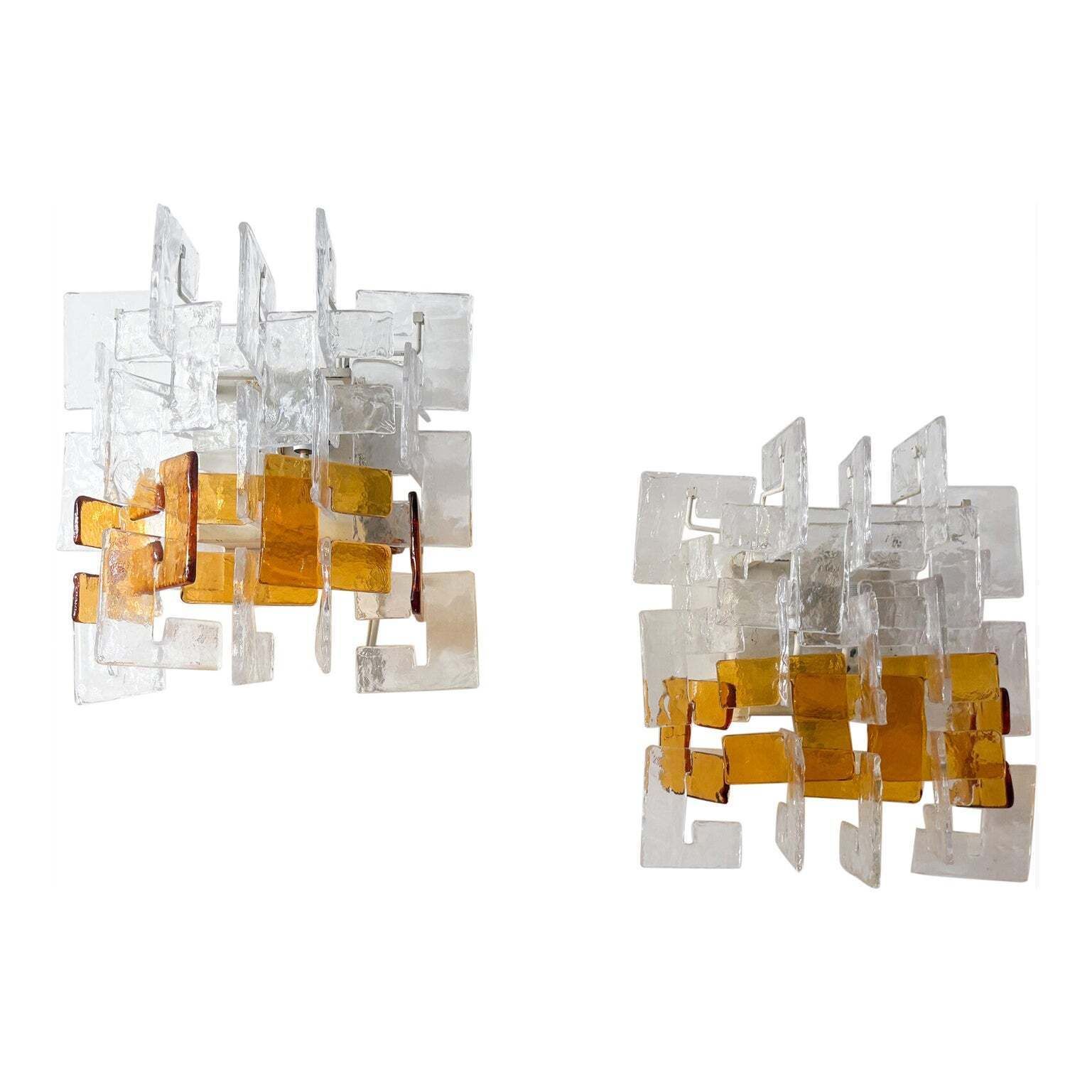 Mid Century Modern Pair Of Wall Light By Carlo Nason, 1960s