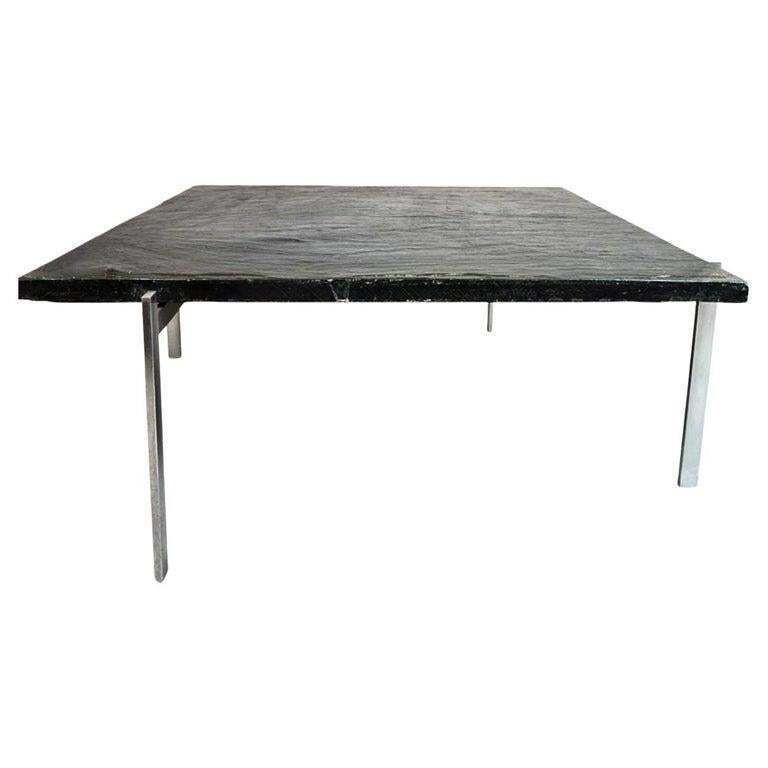 Poul Kjaerholm Pk61 Coffee Table Black Slate Top photo Furniture