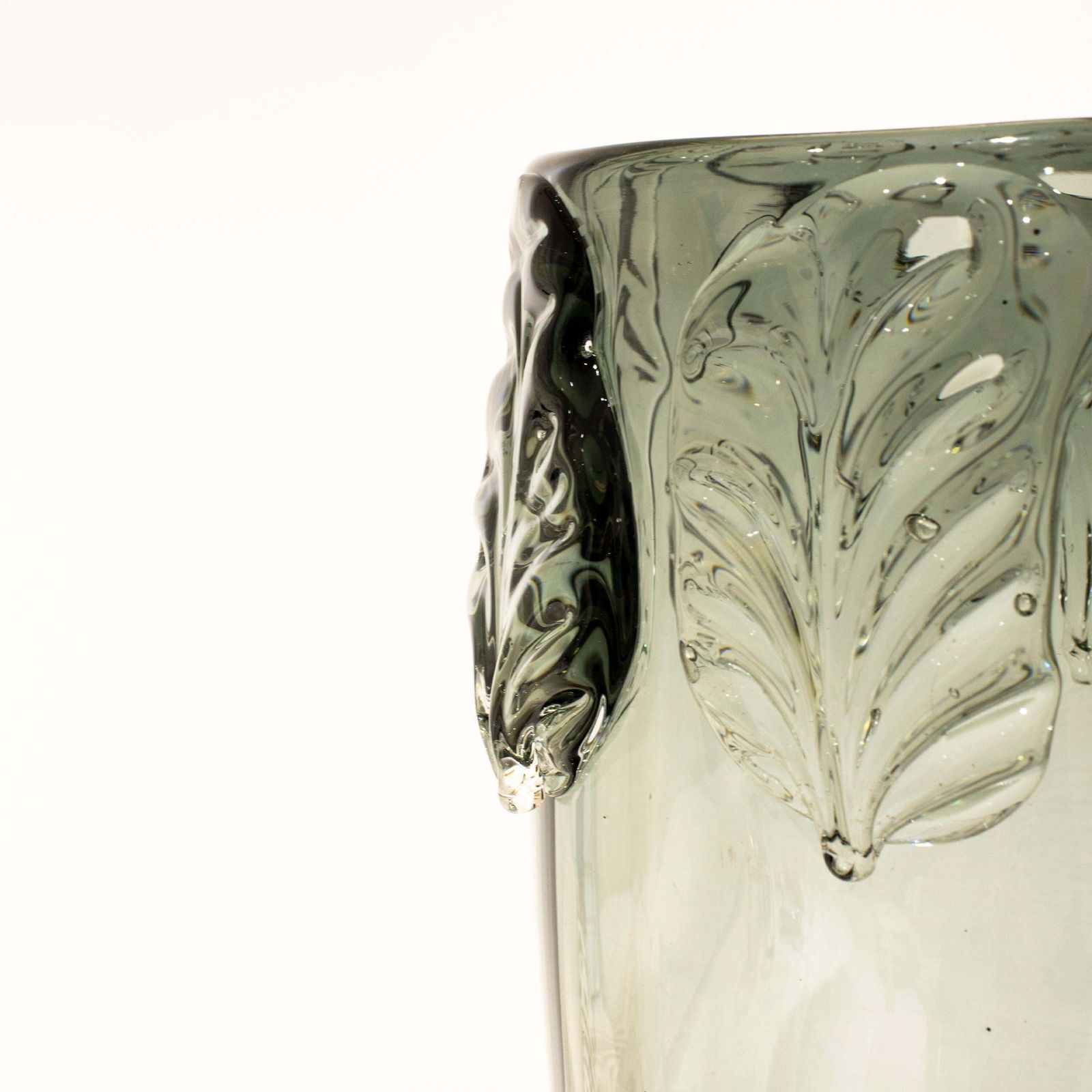Handcrafted Semi Transparent Grey Glass Vase, Italy, 2024 photo vintage