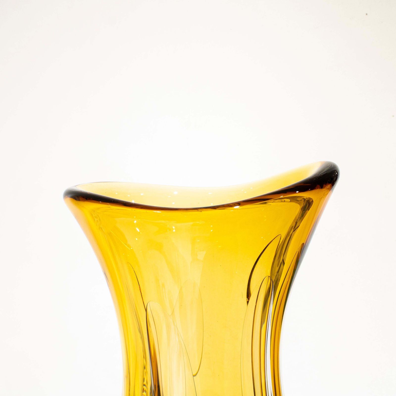 Handcrafted Semi Transparent Yellow Glass Vase, Italy, 2024 photo 733.0