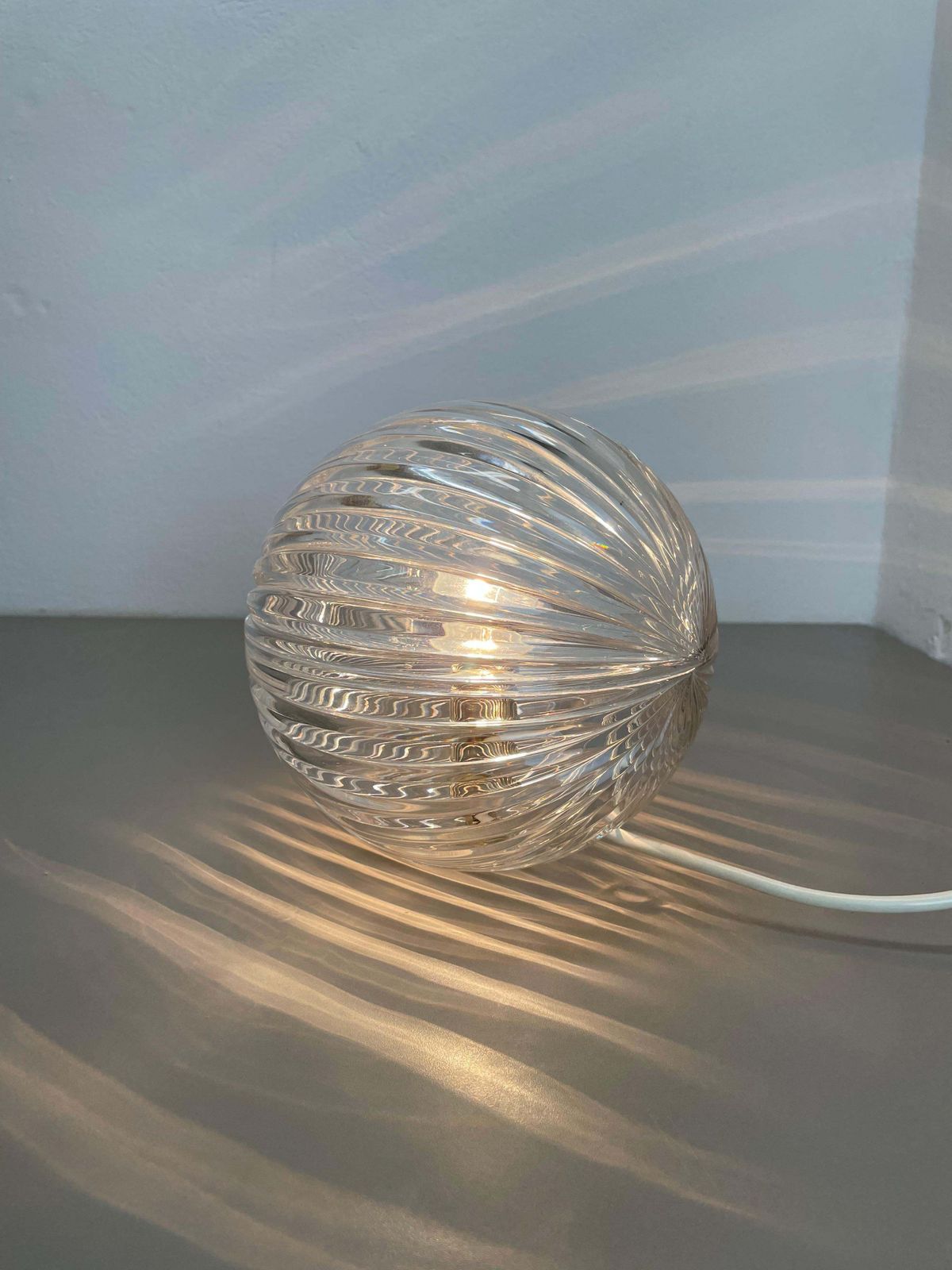 photo for sale Unique "Ball" Crystal Glass Table Light By Claus Josef Riedel, Austria 1970s